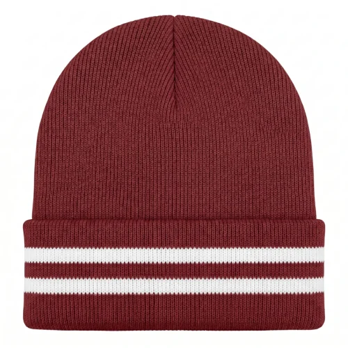BEANIES MAROON AND WHITE