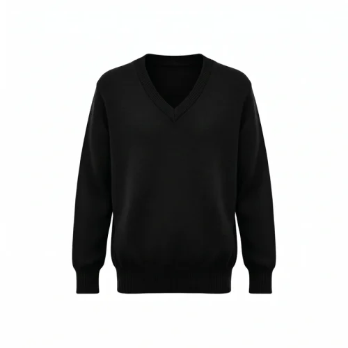 JERSEY V-NECK PLAIN BLACK 44
